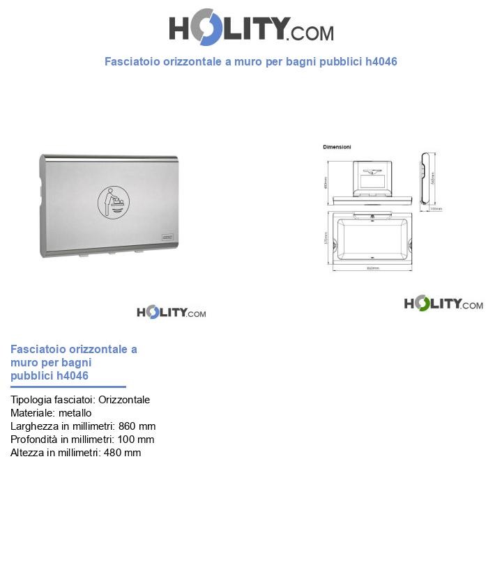 Fasciatoio orizzontale a muro per bagni pubblici h4046