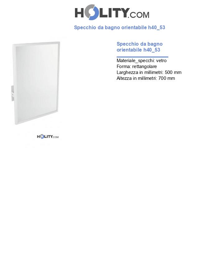 Specchio da bagno orientabile h40_53