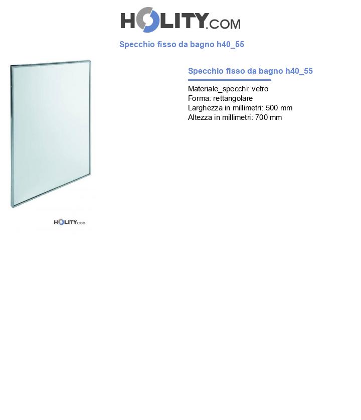 Specchio fisso da bagno h40_55