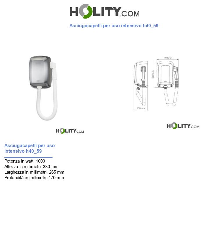 Asciugacapelli per uso intensivo h40_59