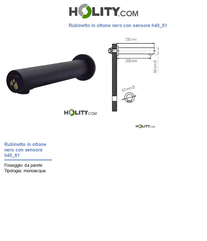 Rubinetto in ottone nero con sensore h40_61