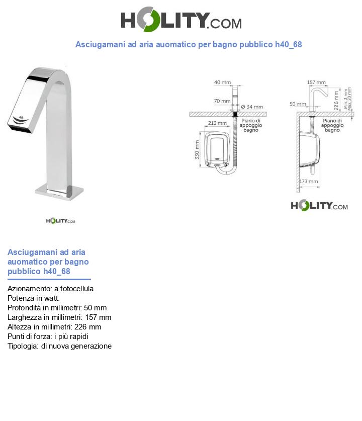 Asciugamani ad aria auomatico per bagno pubblico h40_68
