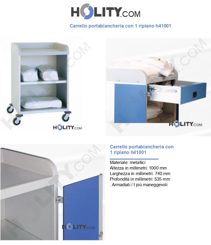 Carrello portabiancheria con 1 ripiano h41001