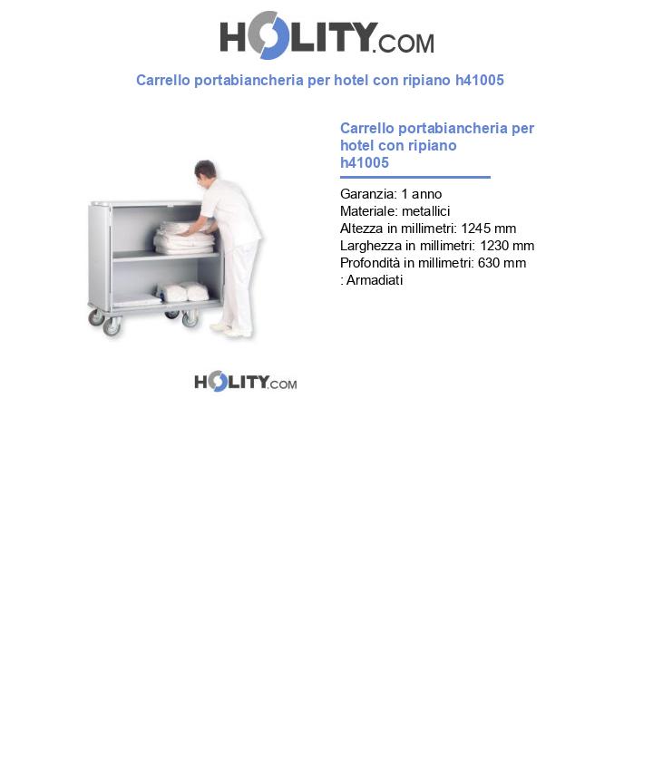 Carrello portabiancheria per hotel con ripiano h41005