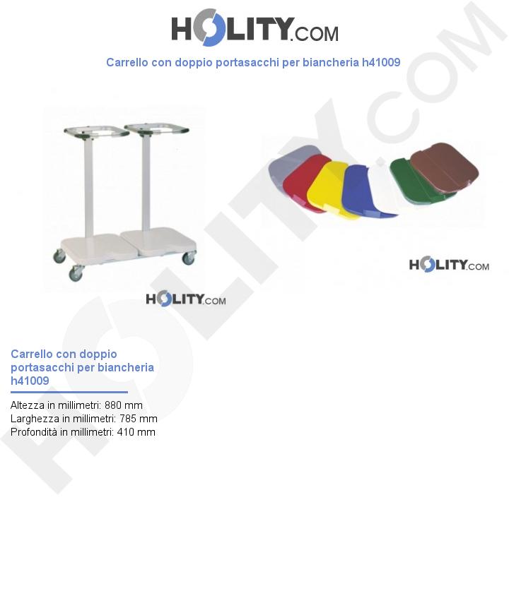 Carrello con doppio portasacchi per biancheria h41009
