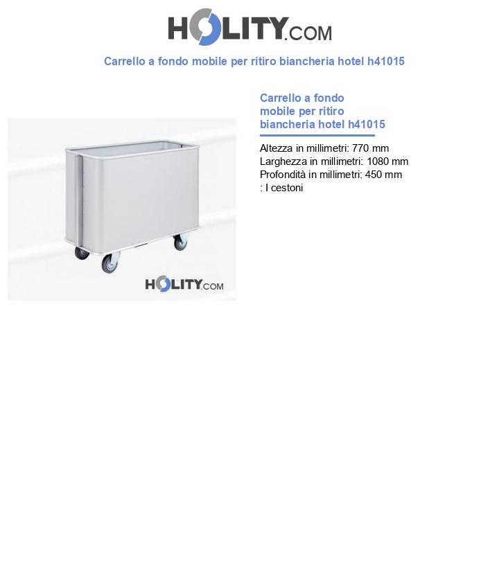 Carrello a fondo mobile per ritiro biancheria hotel h41015