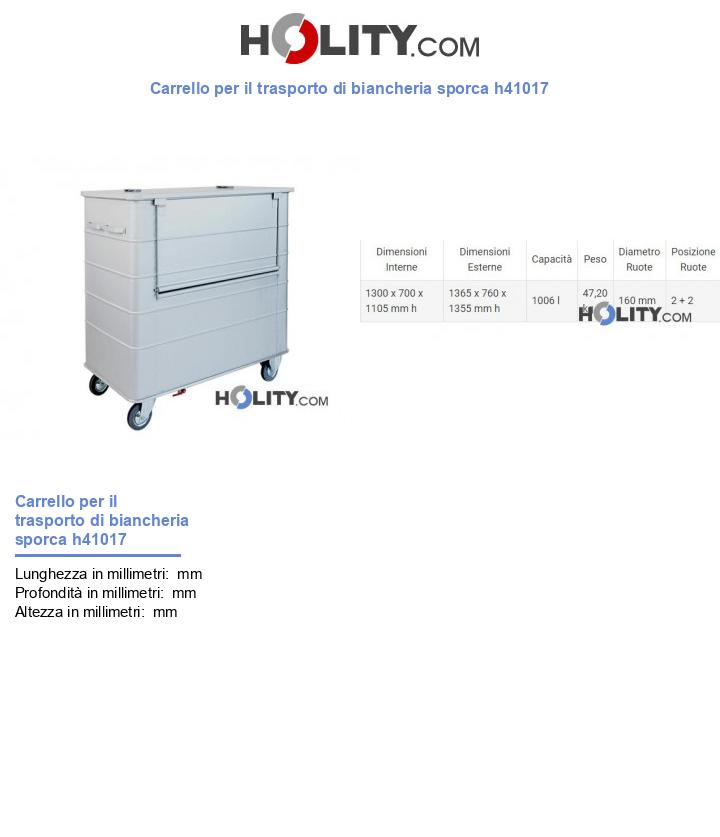 Carrello per il trasporto di biancheria sporca h41017