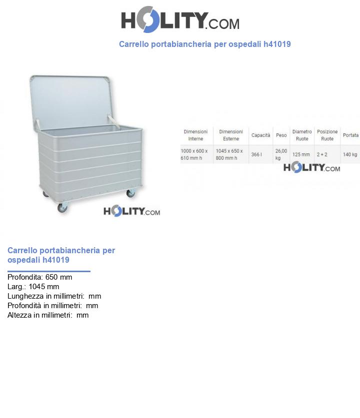 Carrello portabiancheria per ospedali h41019