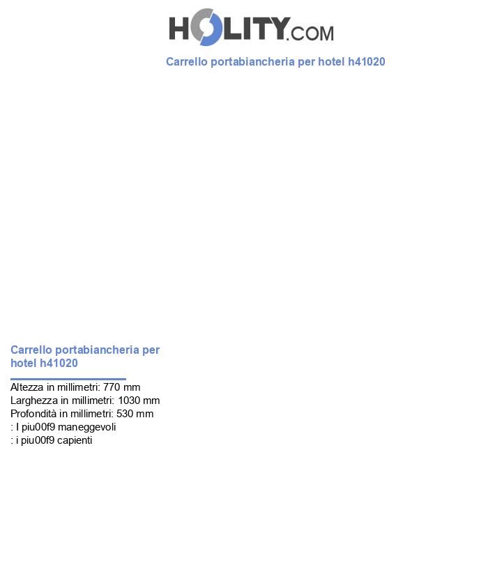 Carrello portabiancheria per hotel h41020