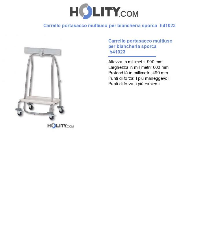 Carrello portasacco multiuso per biancheria sporca h41023