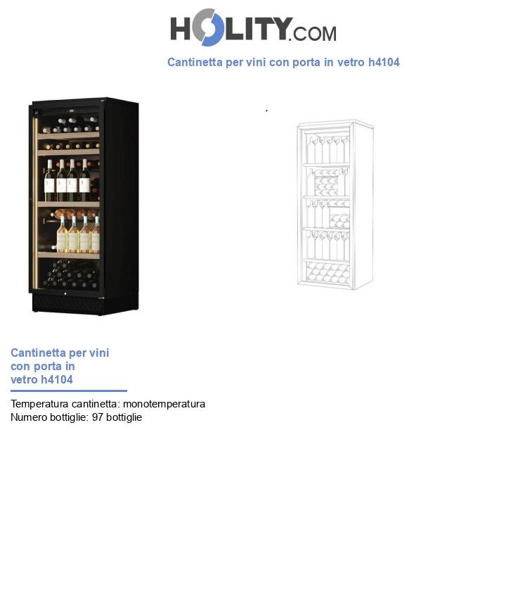 Cantinetta per vini con porta in vetro h4104