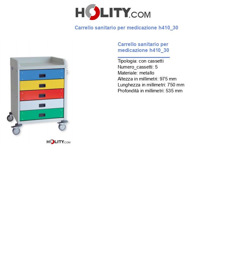 Carrello sanitario per medicazione h410_30