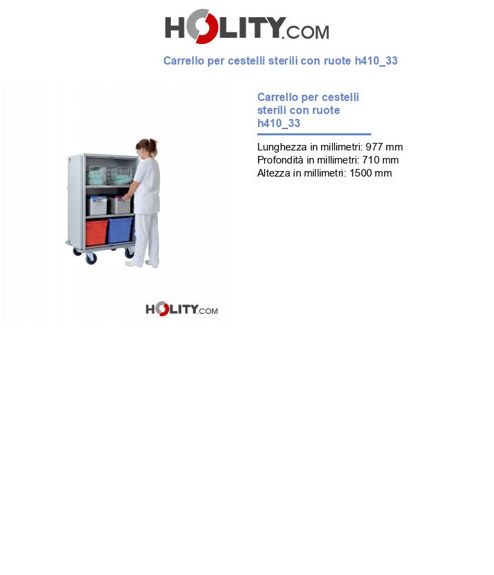 Carrello per cestelli sterili con ruote h410_33