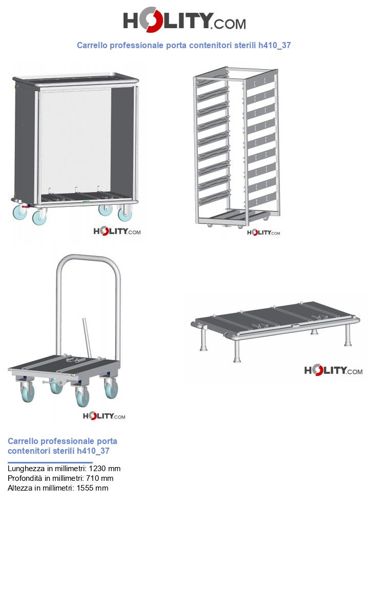 Carrello professionale porta contenitori sterili h410_37