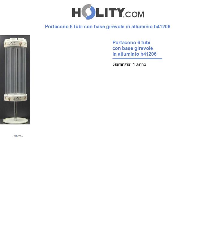 Portacono 6 tubi con base girevole in alluminio h41206
