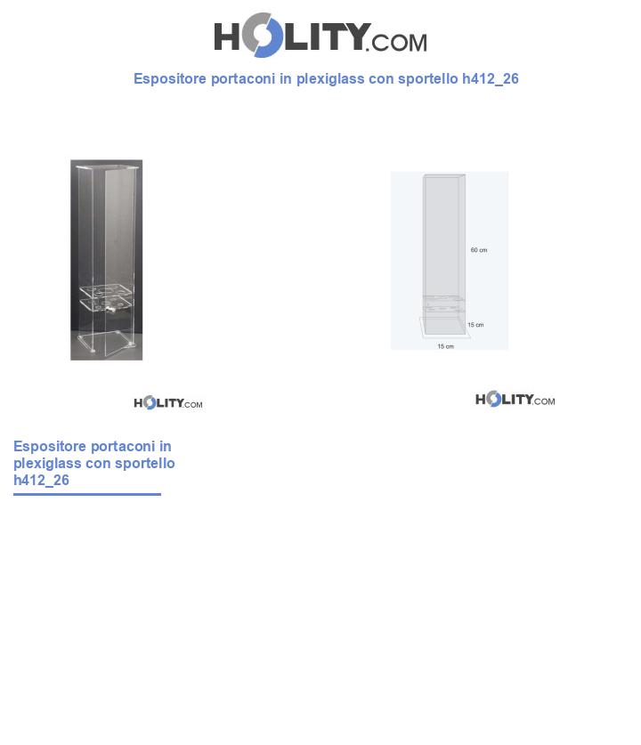 Espositore portaconi in plexiglass con sportello h412_26