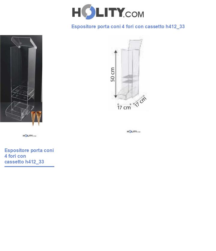 Espositore porta coni 4 fori con cassetto h412_33