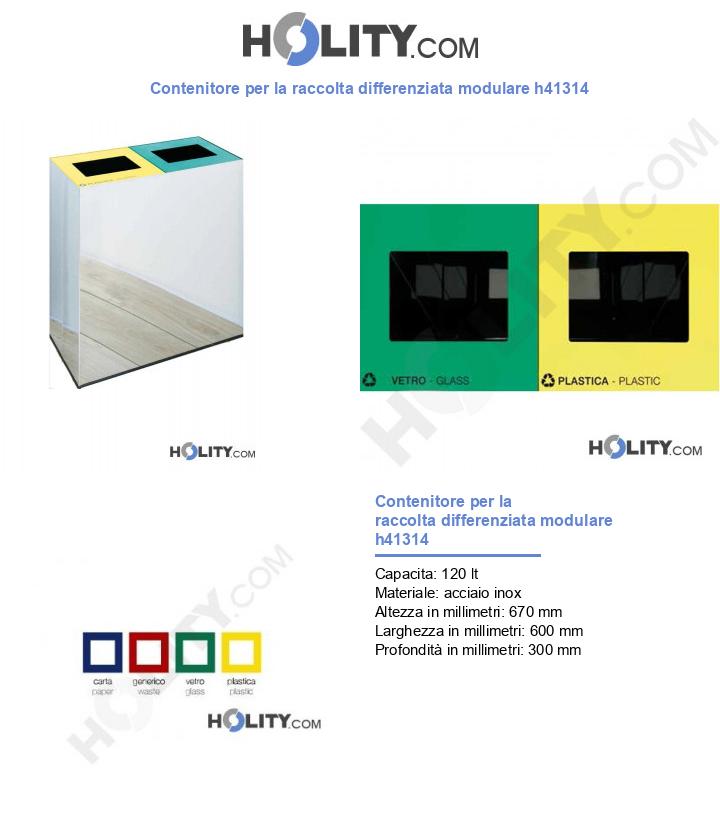Contenitore per la raccolta differenziata modulare h41314
