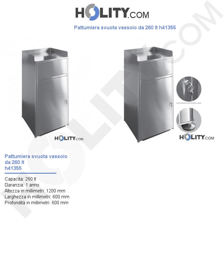 Pattumiera svuota vassoio da 260 lt h41355