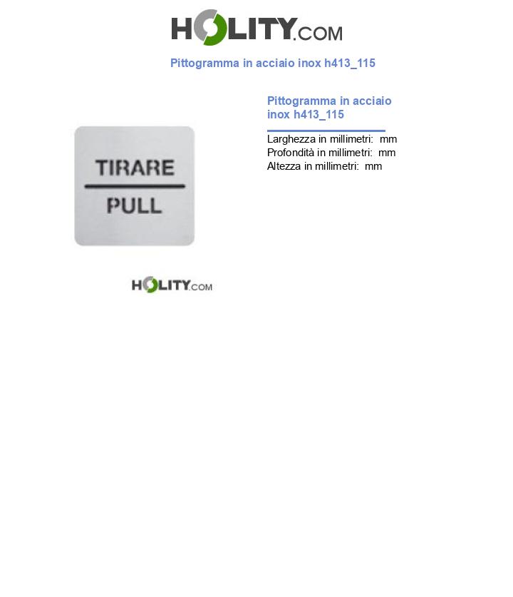 Pittogramma in acciaio inox h413_115