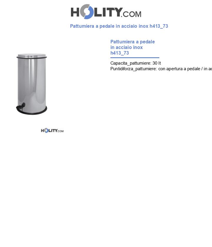 Pattumiera a pedale in acciaio inox h413_73