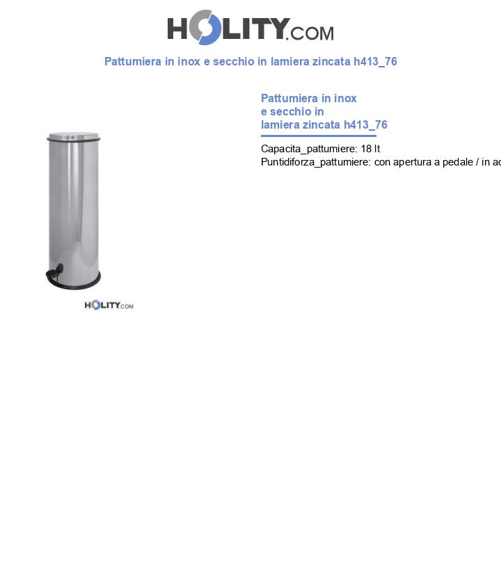 Pattumiera in acciaio h413_76