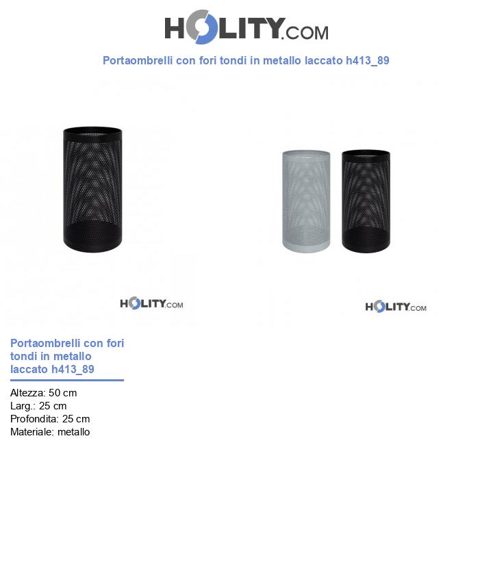 Portaombrelli con fori tondi in metallo laccato h413_89