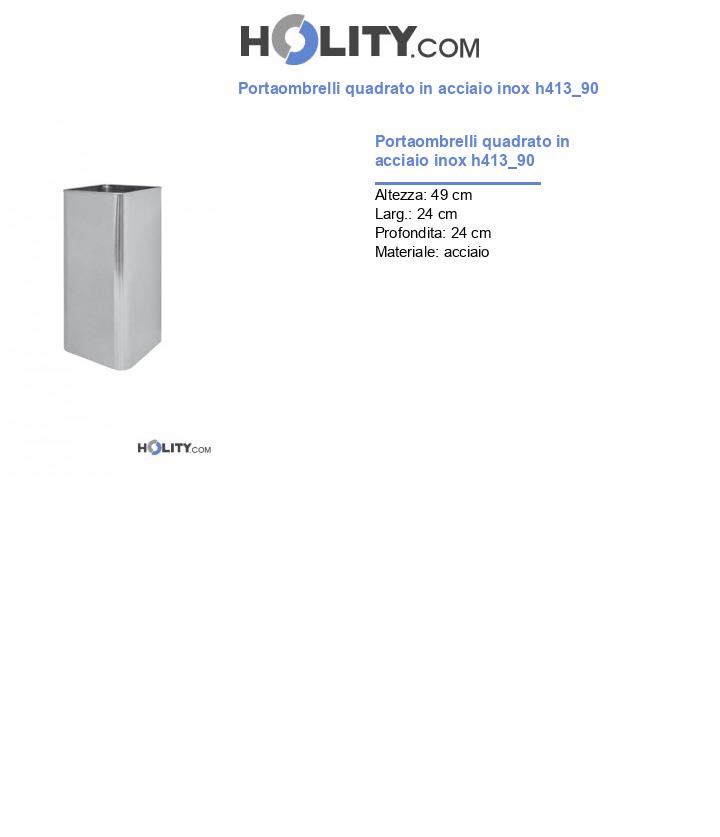 Portaombrelli quadrato in acciaio inox h413_90