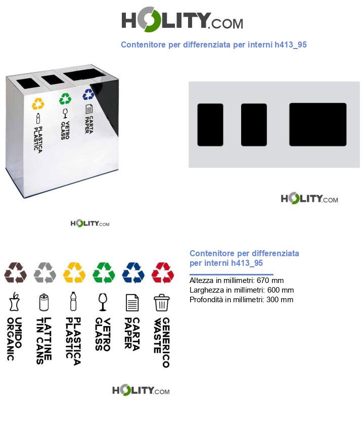 Contenitore per differenziata per interni h413_95