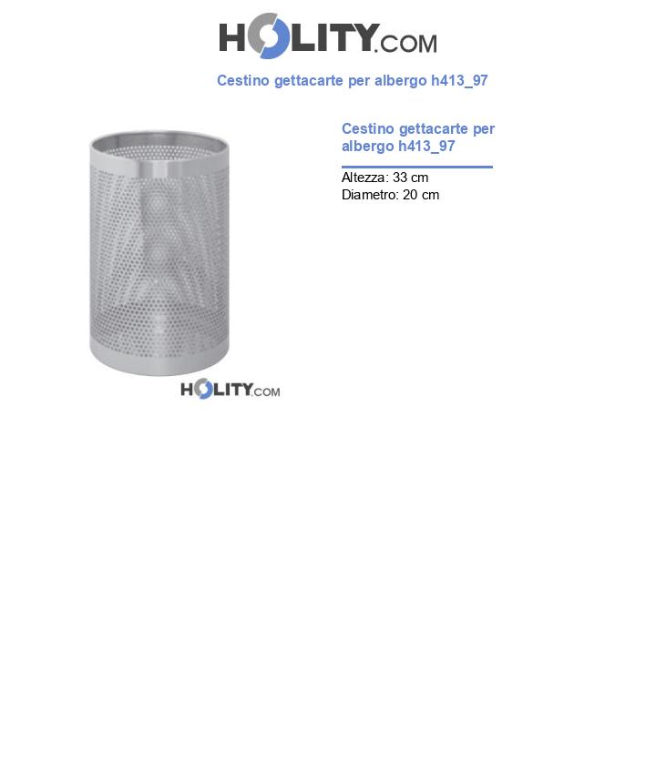 Cestino gettacarte per albergo h413_97