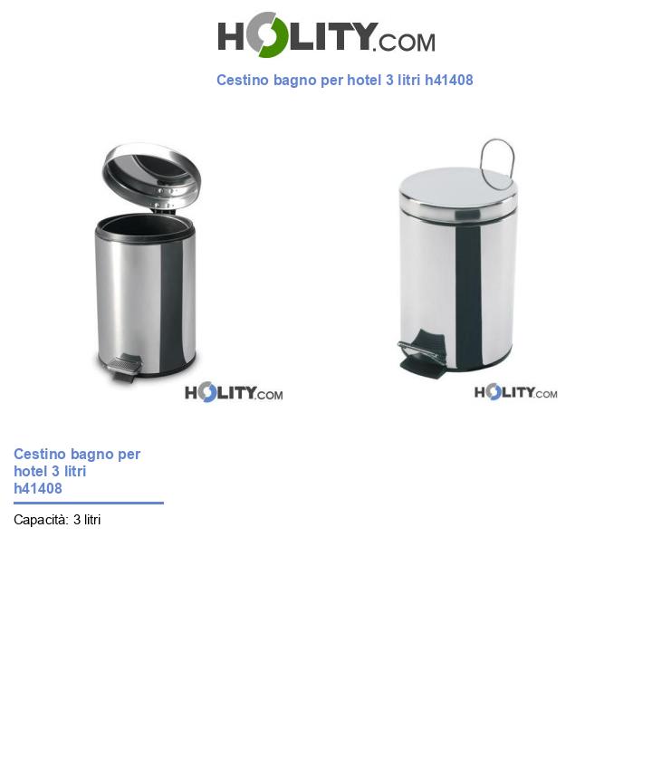 Cestino bagno per hotel 3 litri h41408