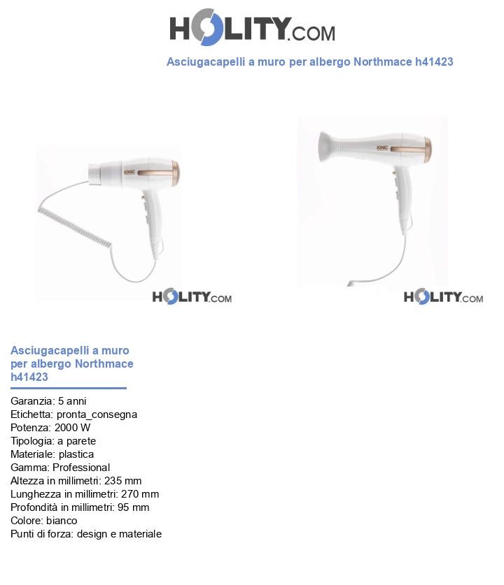 Asciugacapelli a muro per albergo Northmace h41423