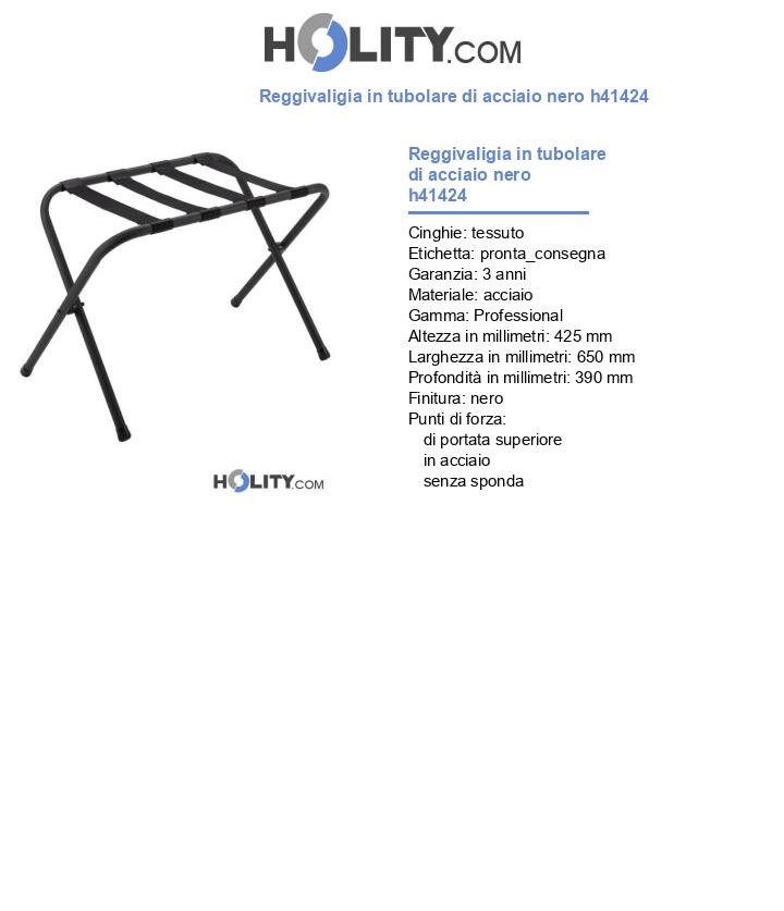 Reggivaligia in tubolare di acciaio nero h41424