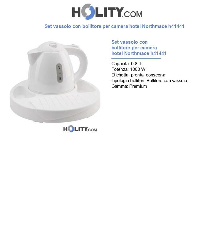 Set vassoio con bollitore per camera hotel Northmace h41441