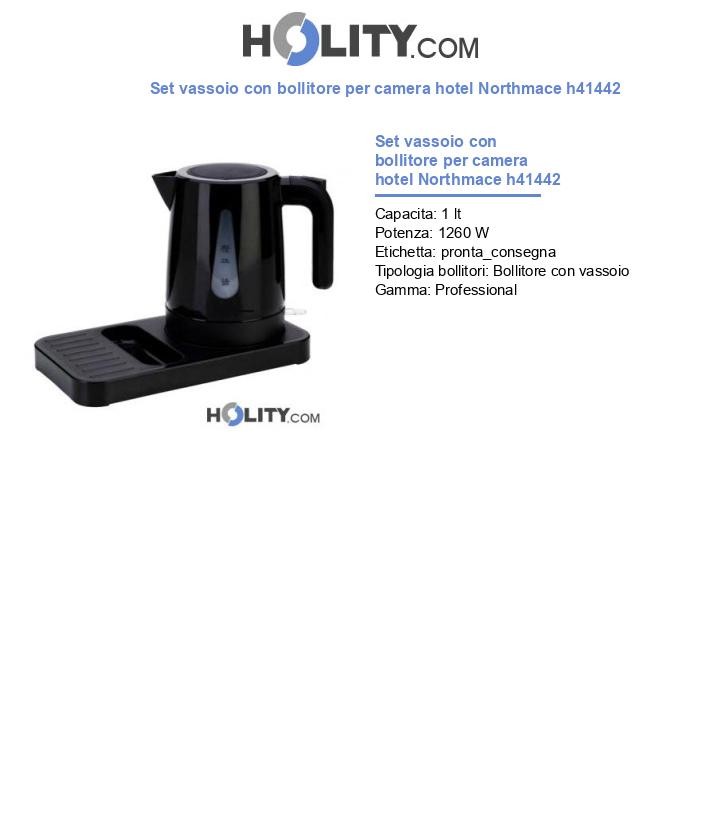 Set vassoio con bollitore per camera hotel Northmace h41442