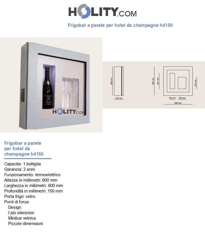 Frigobar a parete per hotel da champagne h4150