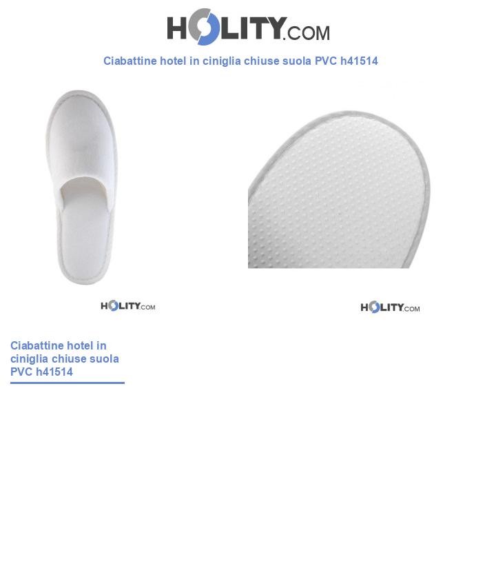 Ciabattine hotel in ciniglia chiuse suola PVC h41514