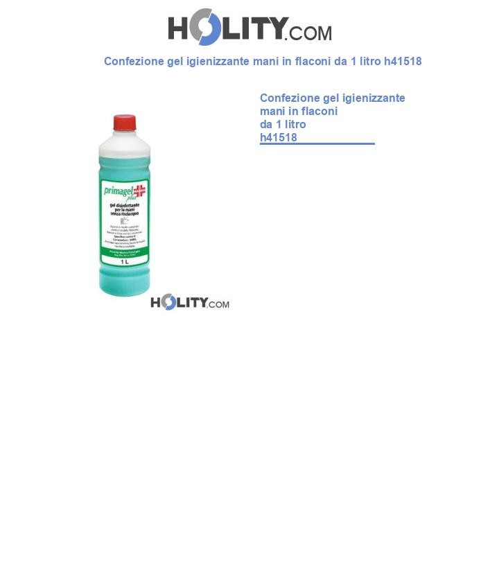Confezione gel igienizzante mani in flaconi da 1 litro h41518