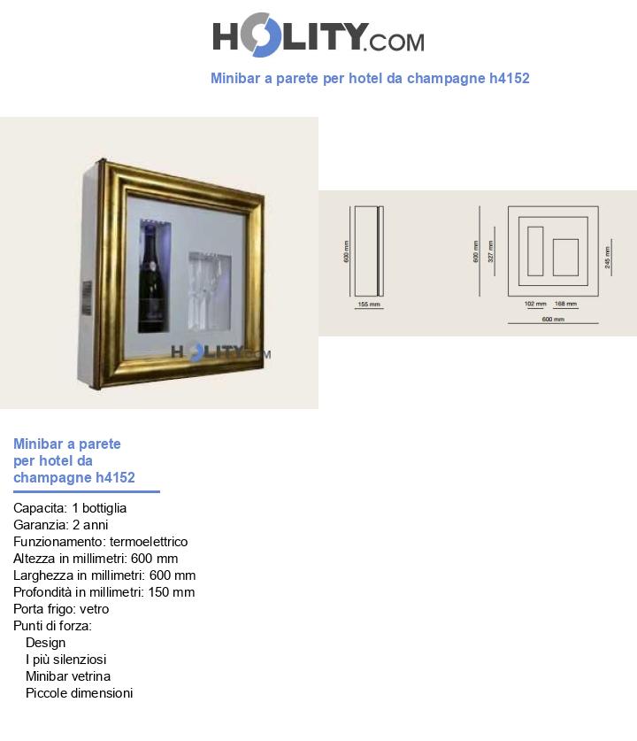 Minibar a parete per hotel da champagne h4152