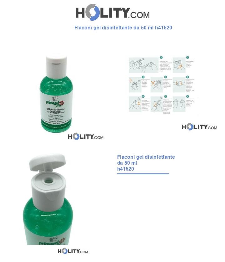 Flaconi gel disinfettante da 50 ml h41520