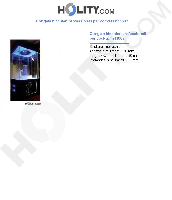 Congela bicchieri professionale per cocktail h41607