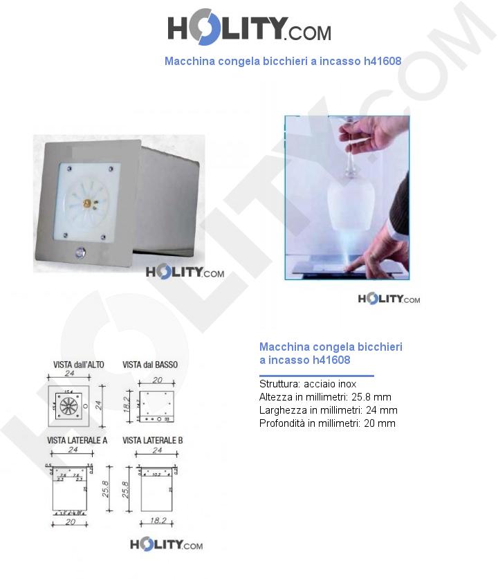 Macchina congela bicchieri a incasso h41608