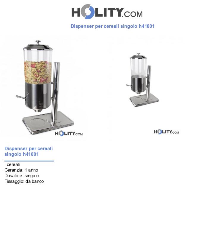 Dispenser per cereali singolo h41801