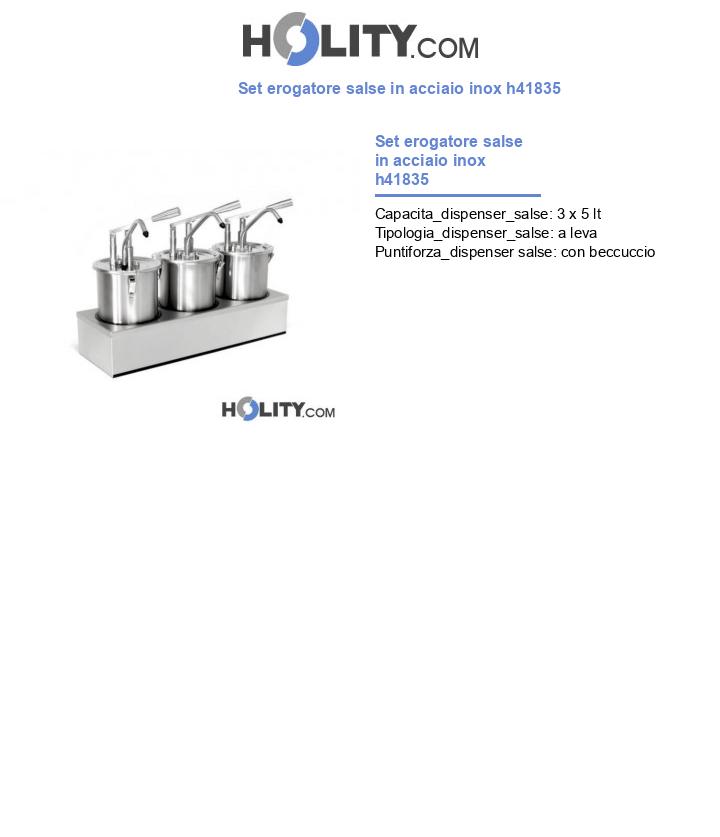 Set erogatore salse in acciaio inox h41835
