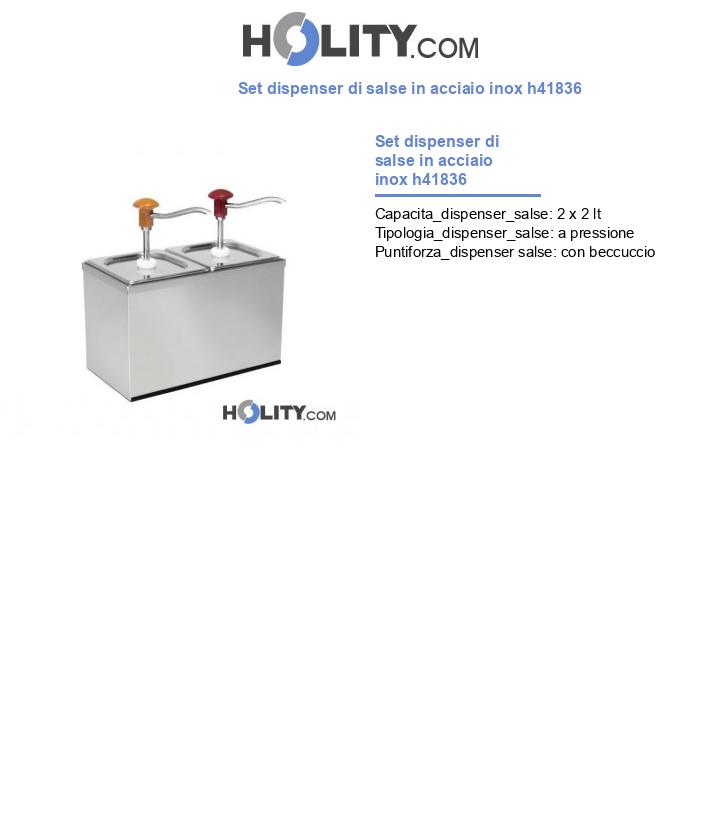 Set dispenser di salse in acciaio inox h41836