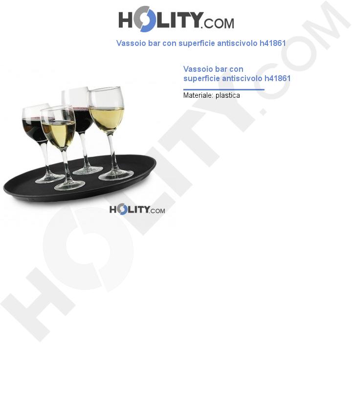 Vassoio bar con superficie antiscivolo h41861