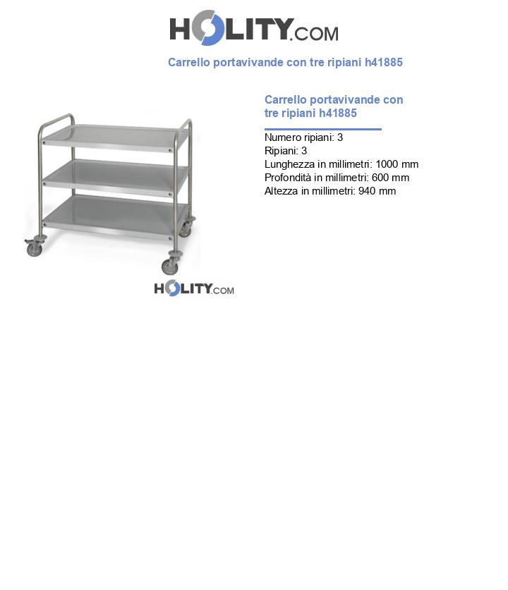 Carrello portavivande con tre ripiani h41885