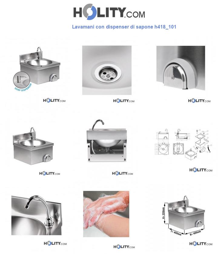 Lavamani con dispenser di sapone h418_101