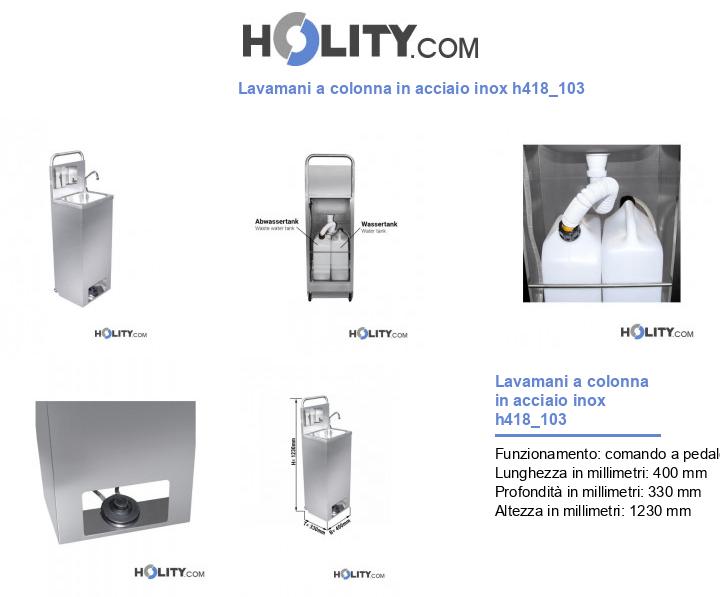 Lavamani a colonna in acciaio inox h418_103
