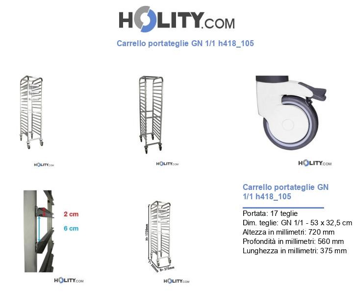 Carrello portateglie GN 1/1 h418_105